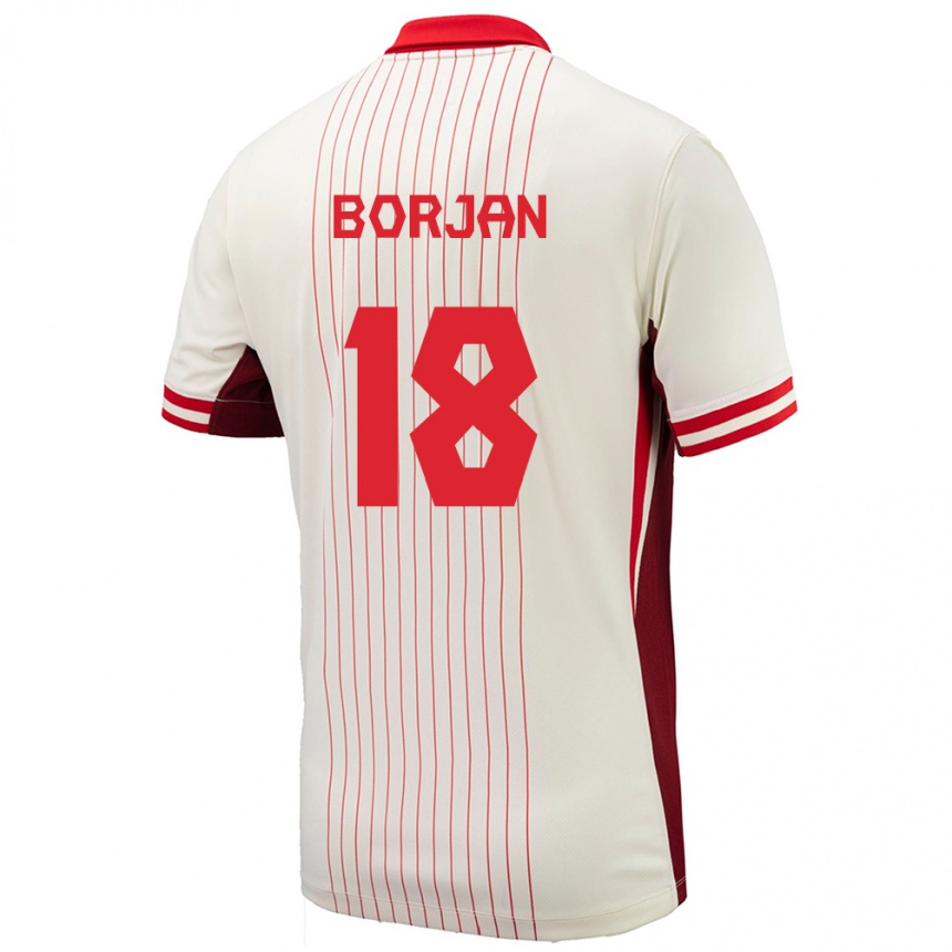 Mujer Fútbol Camiseta Canadá Milan Borjan #18 Blanco 2ª Equipación 24-26