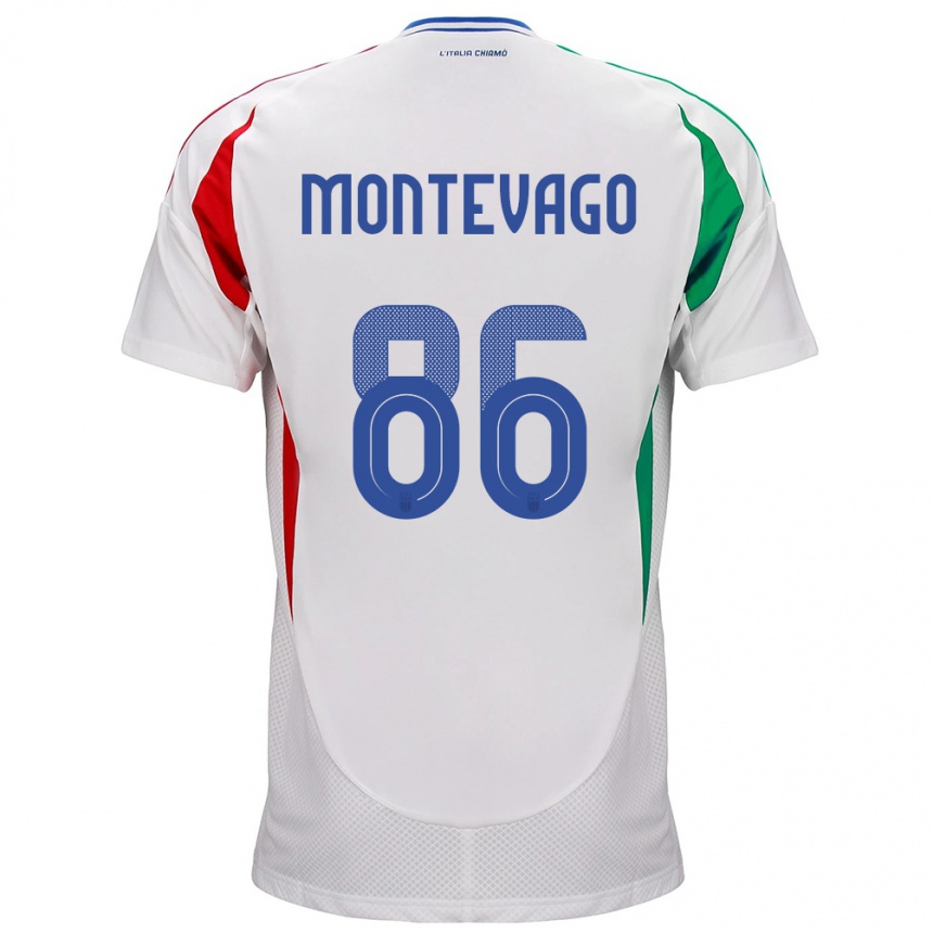 Mujer Fútbol Camiseta Italia Daniele Montevago #86 Blanco 2ª Equipación 24-26