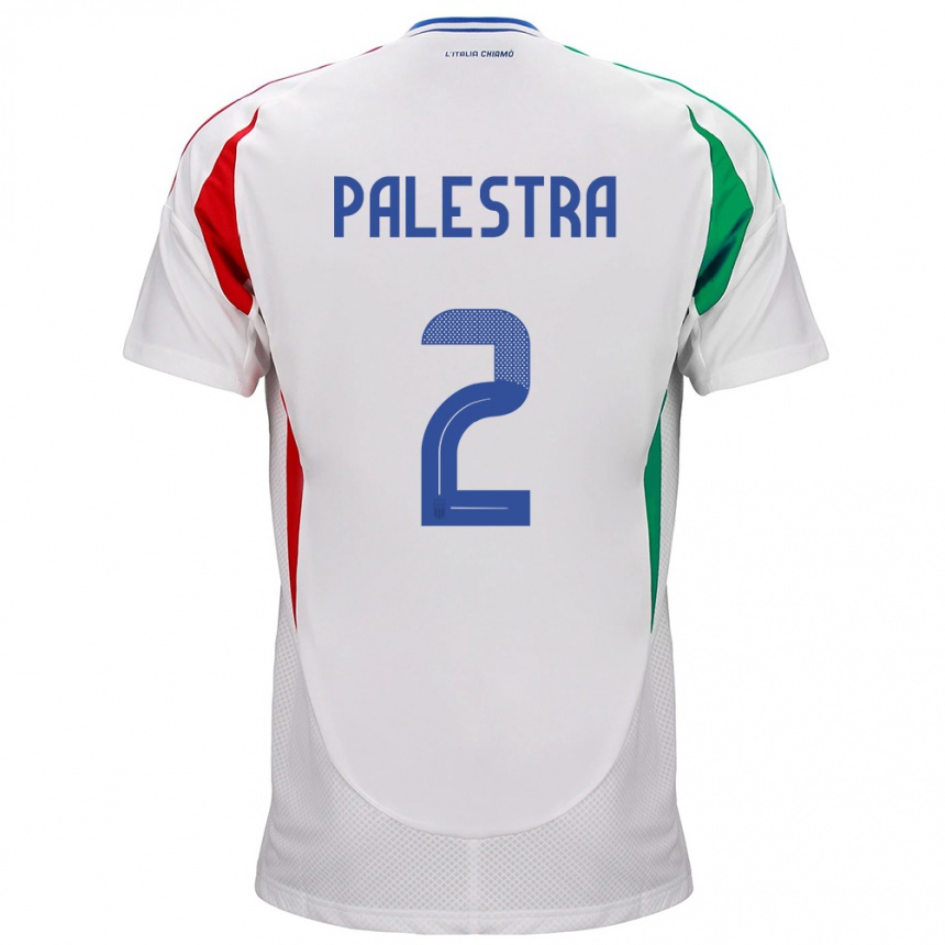 Mujer Fútbol Camiseta Italia Marco Palestra #2 Blanco 2ª Equipación 24-26