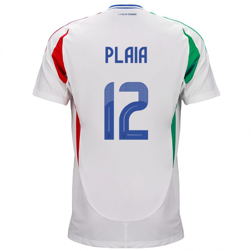 Mujer Fútbol Camiseta Italia Francesco Plaia #12 Blanco 2ª Equipación 24-26