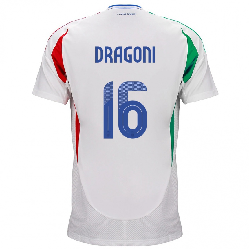 Mujer Fútbol Camiseta Italia Giulia Dragoni #16 Blanco 2ª Equipación 24-26