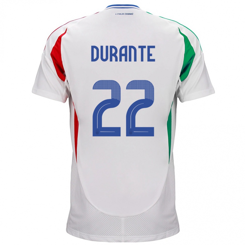 Mujer Fútbol Camiseta Italia Francesca Durante #22 Blanco 2ª Equipación 24-26