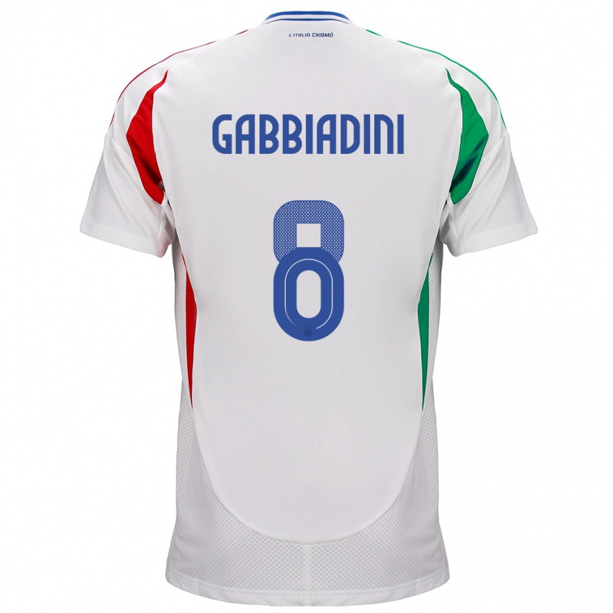 Mujer Fútbol Camiseta Italia Melania Gabbiadini #8 Blanco 2ª Equipación 24-26