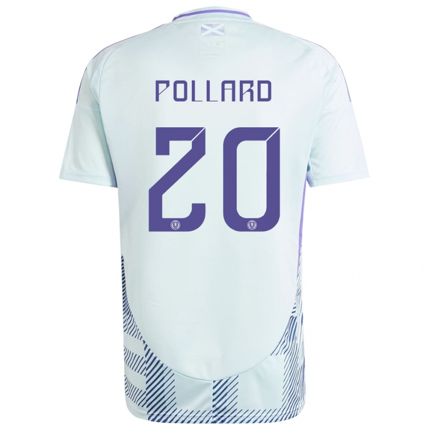 Mujer Fútbol Camiseta Escocia Lancelot Pollard #20 Azul Menta Claro 2ª Equipación 24-26