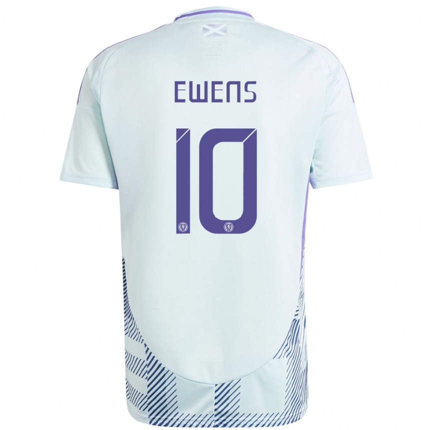 Mujer Fútbol Camiseta Escocia Sarah Ewens #10 Azul Menta Claro 2ª Equipación 24-26