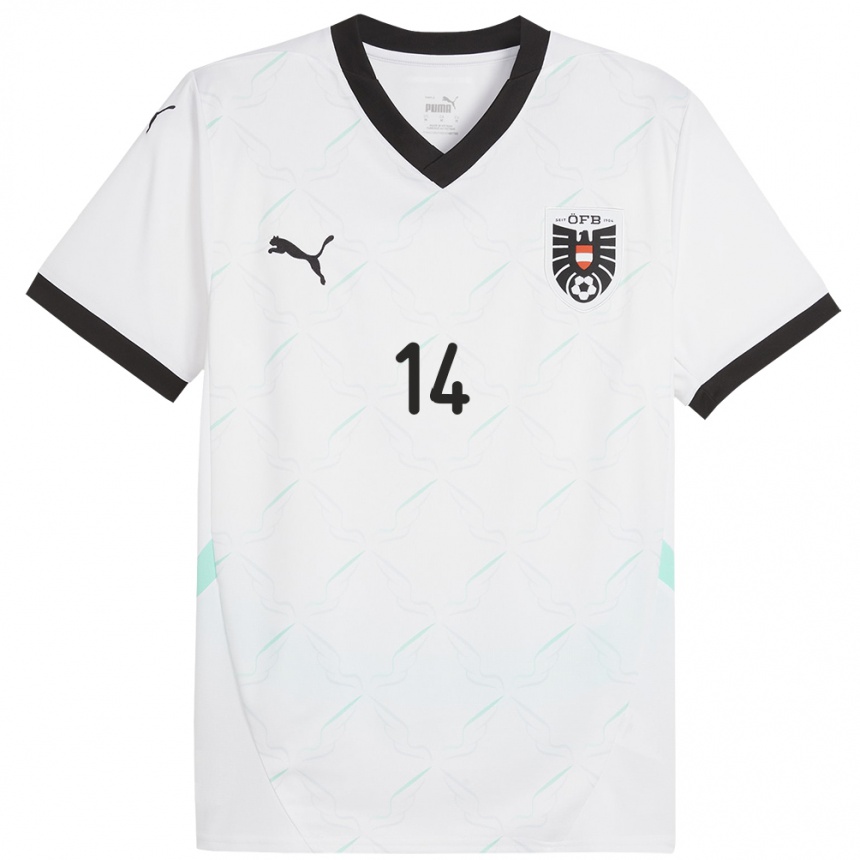 Mujer Fútbol Camiseta Austria Leopold Querfeld #14 Blanco 2ª Equipación 24-26