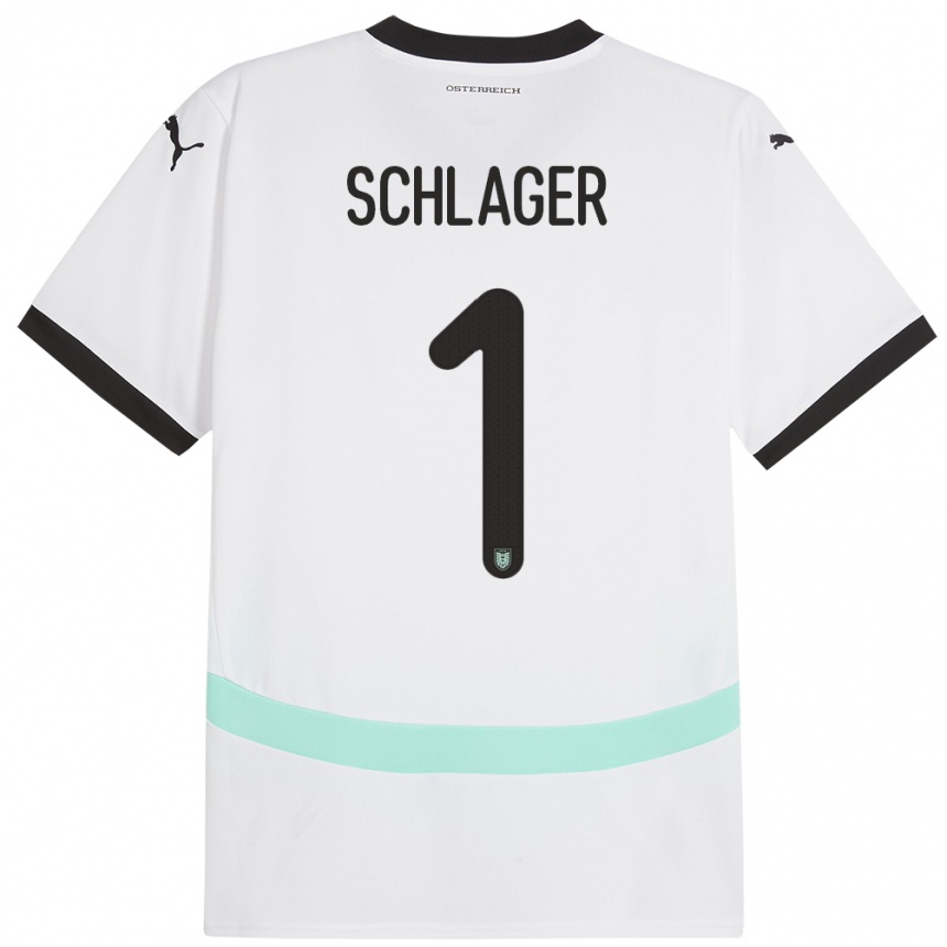 Mujer Fútbol Camiseta Austria Alexander Schlager #1 Blanco 2ª Equipación 24-26