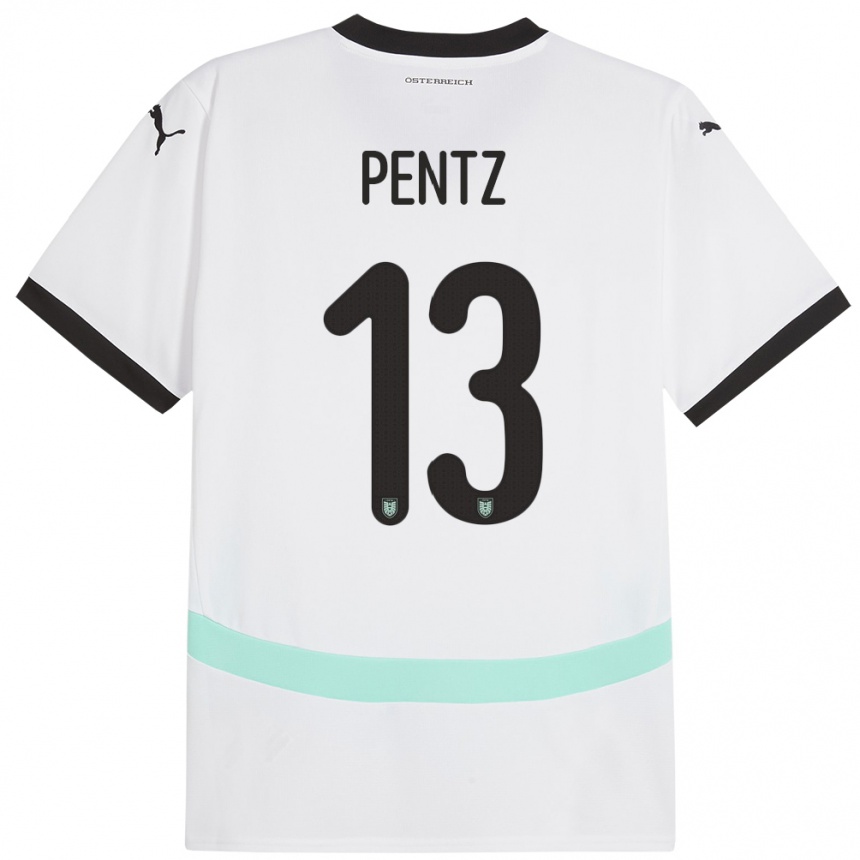 Mujer Fútbol Camiseta Austria Patrick Pentz #13 Blanco 2ª Equipación 24-26