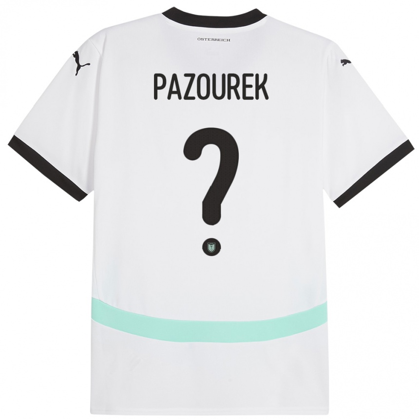 Mujer Fútbol Camiseta Austria Luca Pazourek #0 Blanco 2ª Equipación 24-26