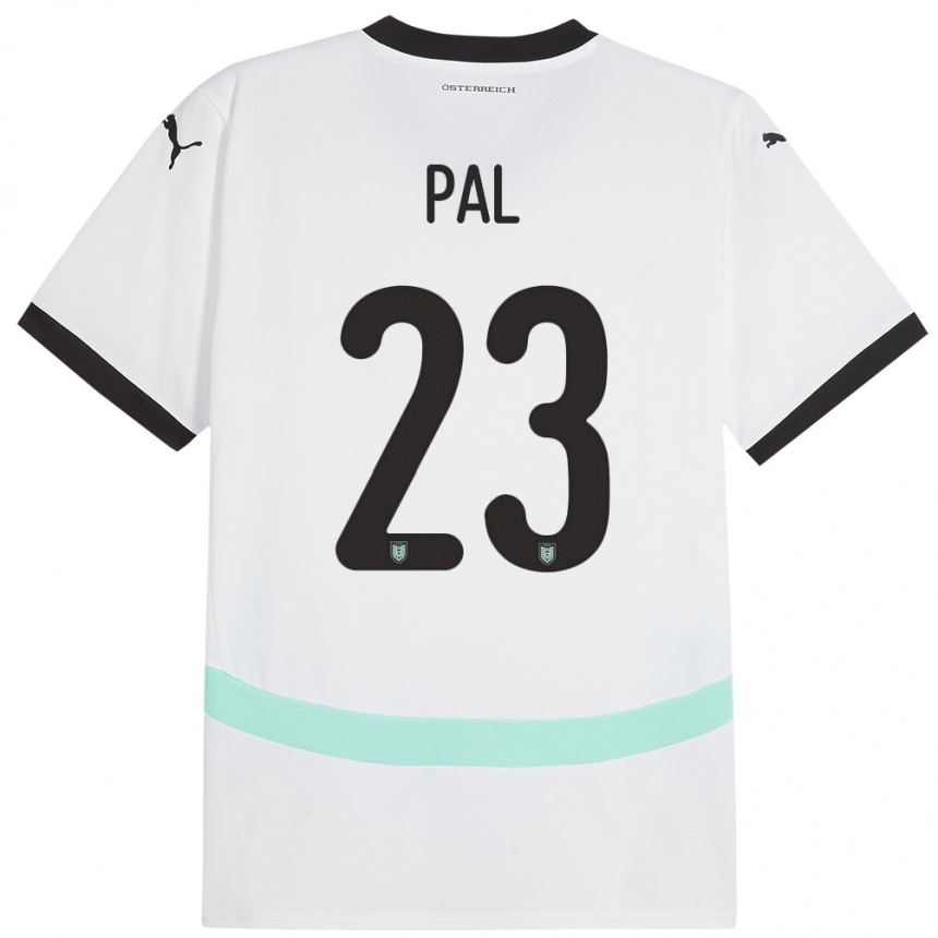 Mujer Fútbol Camiseta Austria Jasmin Pal #23 Blanco 2ª Equipación 24-26