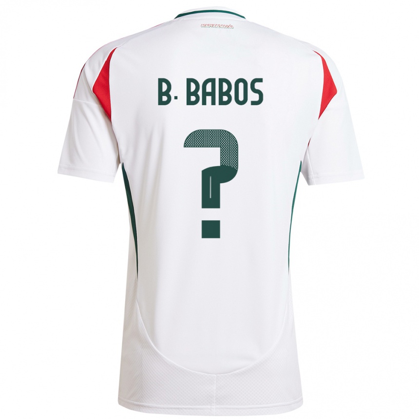 Mujer Fútbol Camiseta Hungría Bence Babos #0 Blanco 2ª Equipación 24-26