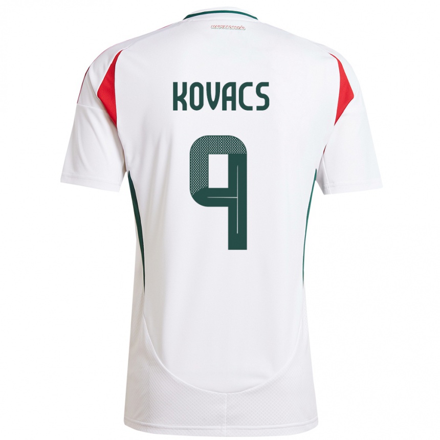 Mujer Fútbol Camiseta Hungría Patrik Kovács #9 Blanco 2ª Equipación 24-26