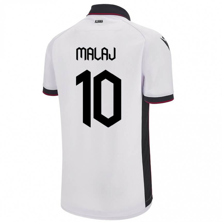 Mujer Fútbol Camiseta Albania Tedi Malaj #10 Blanco 2ª Equipación 24-26