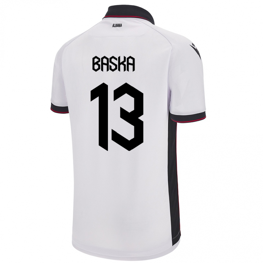 Mujer Fútbol Camiseta Albania Maria Baska #13 Blanco 2ª Equipación 24-26