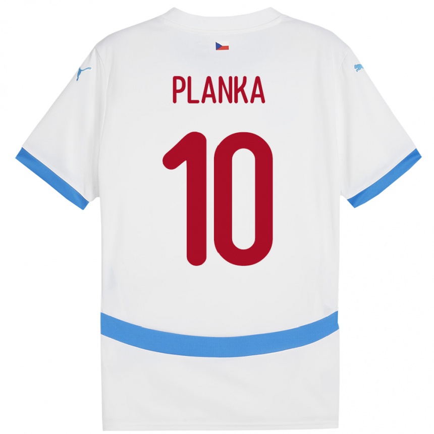 Mujer Fútbol Camiseta Chequia David Planka #10 Blanco 2ª Equipación 24-26