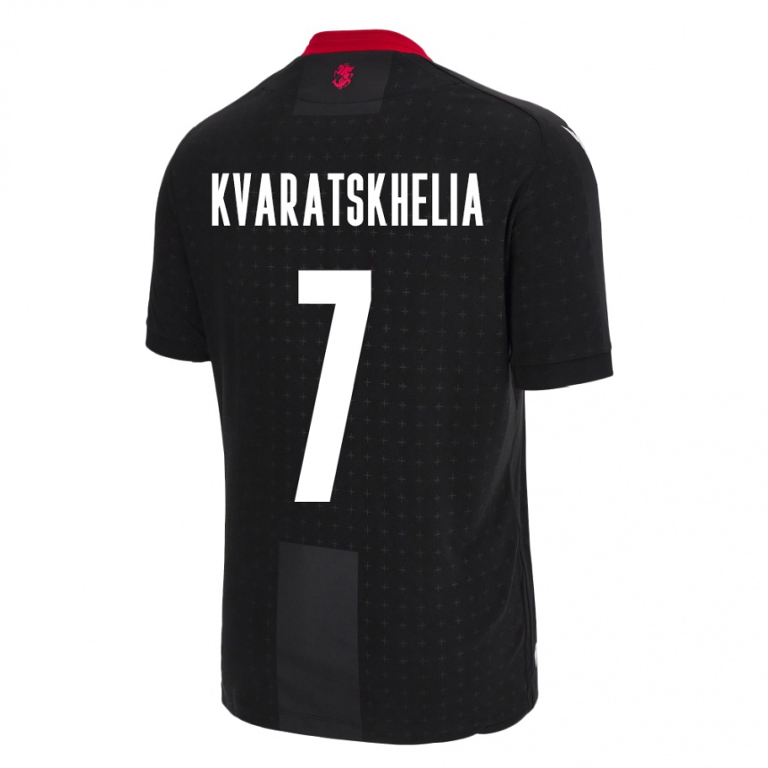 Mujer Fútbol Camiseta Georgia Khvicha Kvaratskhelia #7 Negro 2ª Equipación 24-26