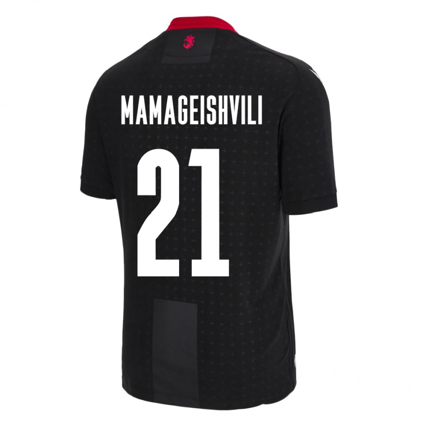 Mujer Fútbol Camiseta Georgia Otar Mamageishvili #21 Negro 2ª Equipación 24-26