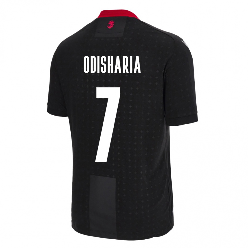 Mujer Fútbol Camiseta Georgia Lasha Odisharia #7 Negro 2ª Equipación 24-26