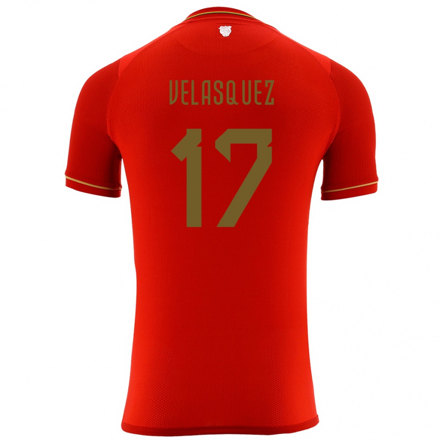 Mujer Fútbol Camiseta Bolivia Jhon Velásquez #17 Rojo 2ª Equipación 24-26