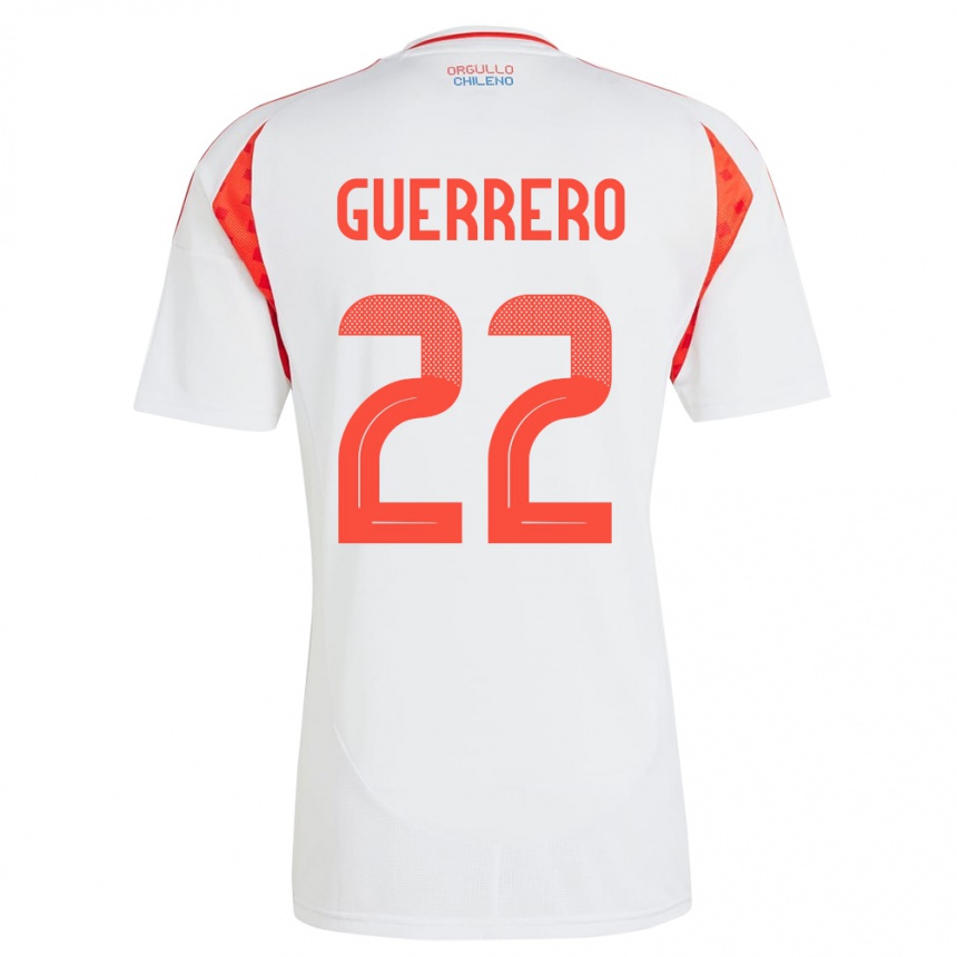 Mujer Fútbol Camiseta Chile Kathalina Guerrero #22 Blanco 2ª Equipación 24-26