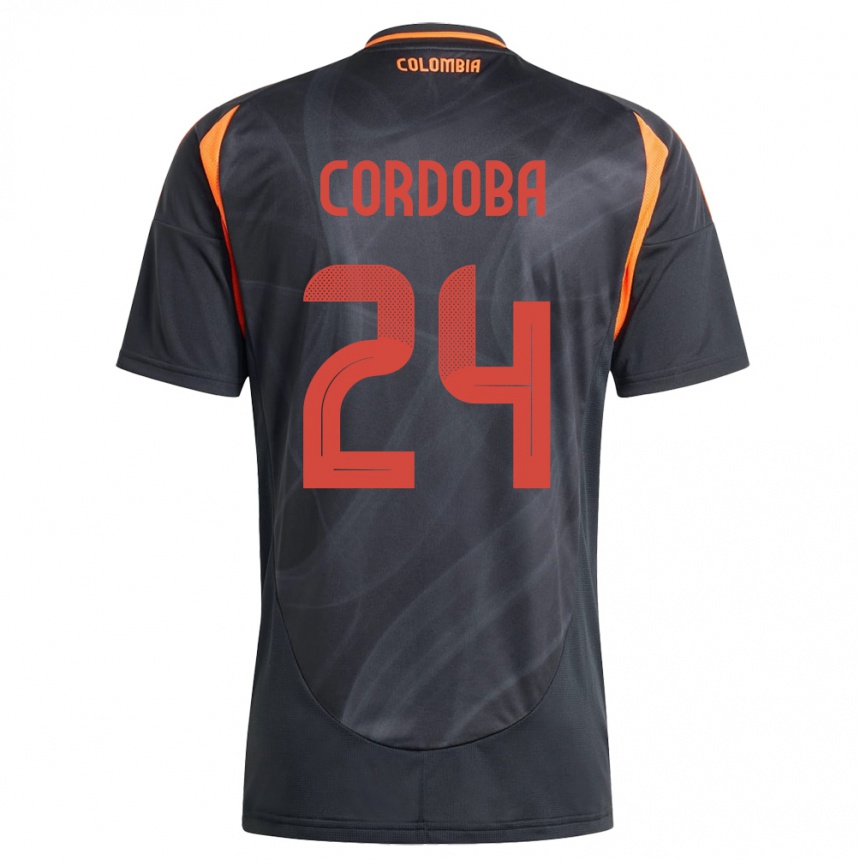 Mujer Fútbol Camiseta Colombia Jhon Córdoba #24 Negro 2ª Equipación 24-26