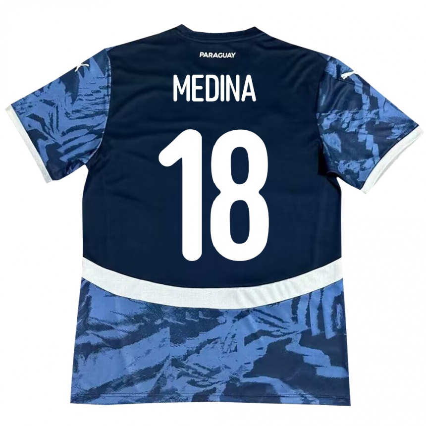 Mujer Fútbol Camiseta Paraguay Jesús Medina #18 Azul 2ª Equipación 24-26