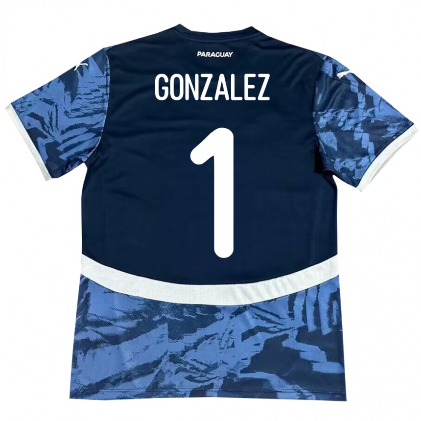 Mujer Fútbol Camiseta Paraguay Ángel González #1 Azul 2ª Equipación 24-26