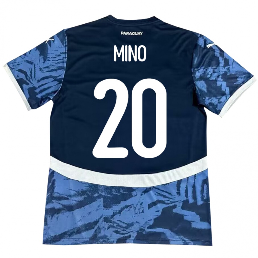 Mujer Fútbol Camiseta Paraguay César Miño #20 Azul 2ª Equipación 24-26