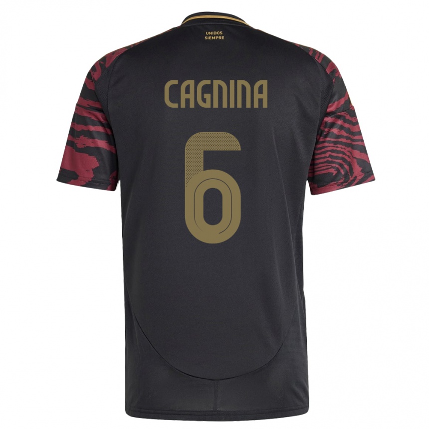 Mujer Fútbol Camiseta Perú Claudia Cagnina #6 Negro 2ª Equipación 24-26
