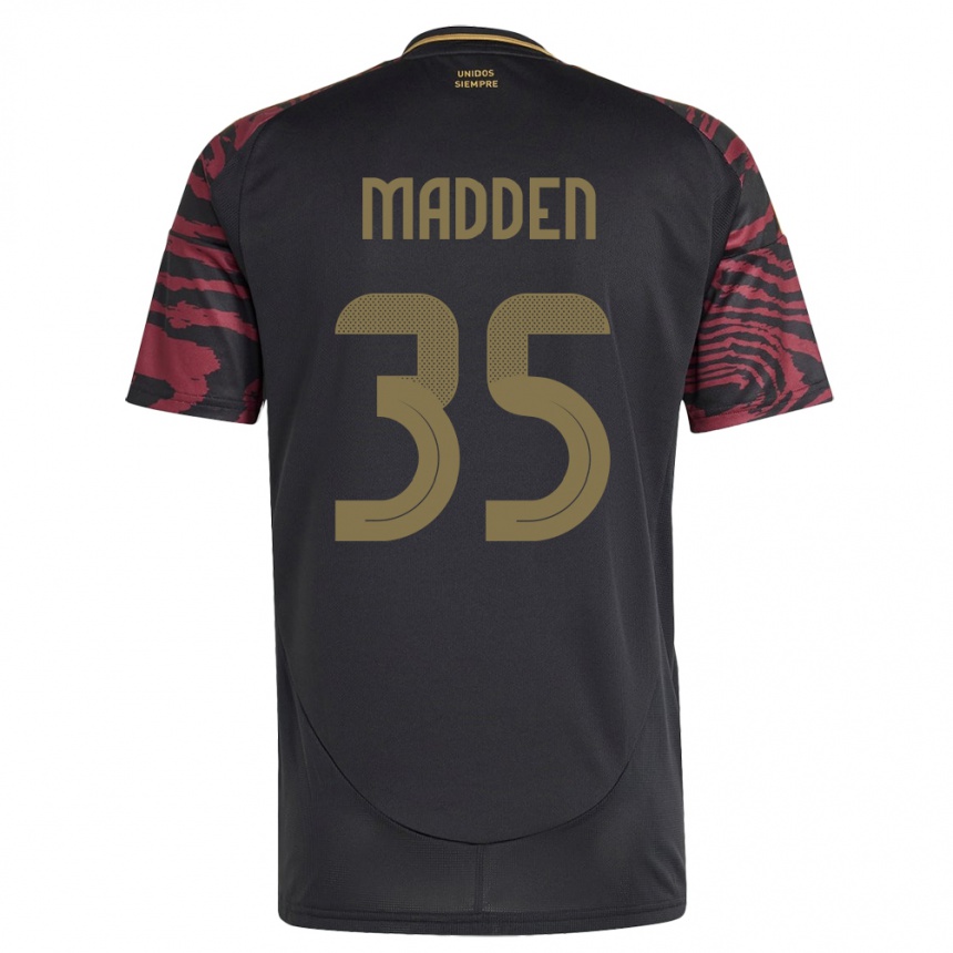 Mujer Fútbol Camiseta Perú Savannah Madden #35 Negro 2ª Equipación 24-26