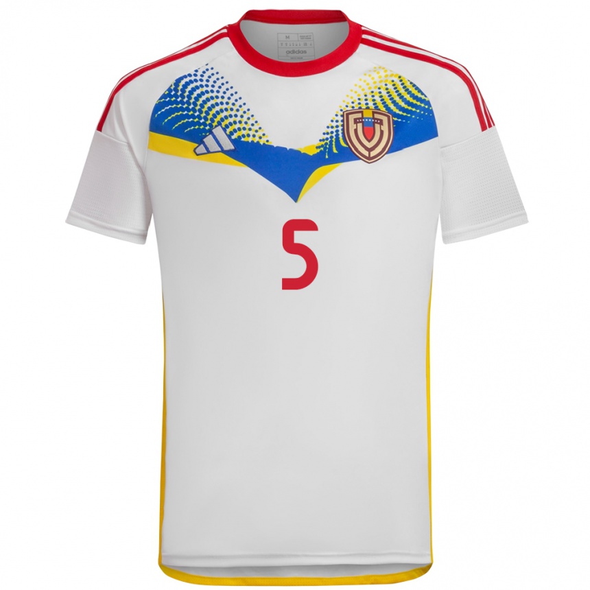 Mujer Fútbol Camiseta Venezuela José Correa #5 Blanco 2ª Equipación 24-26