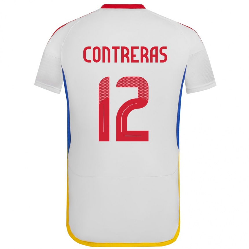 Mujer Fútbol Camiseta Venezuela José Contreras #12 Blanco 2ª Equipación 24-26