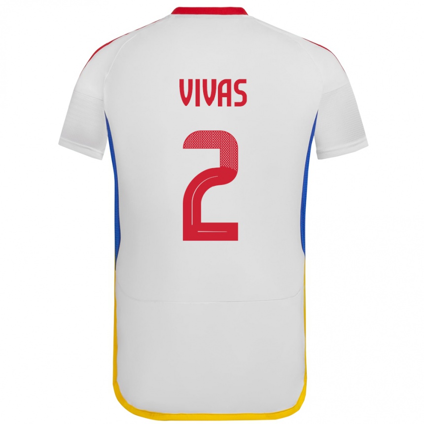 Mujer Fútbol Camiseta Venezuela Carlos Vivas #2 Blanco 2ª Equipación 24-26