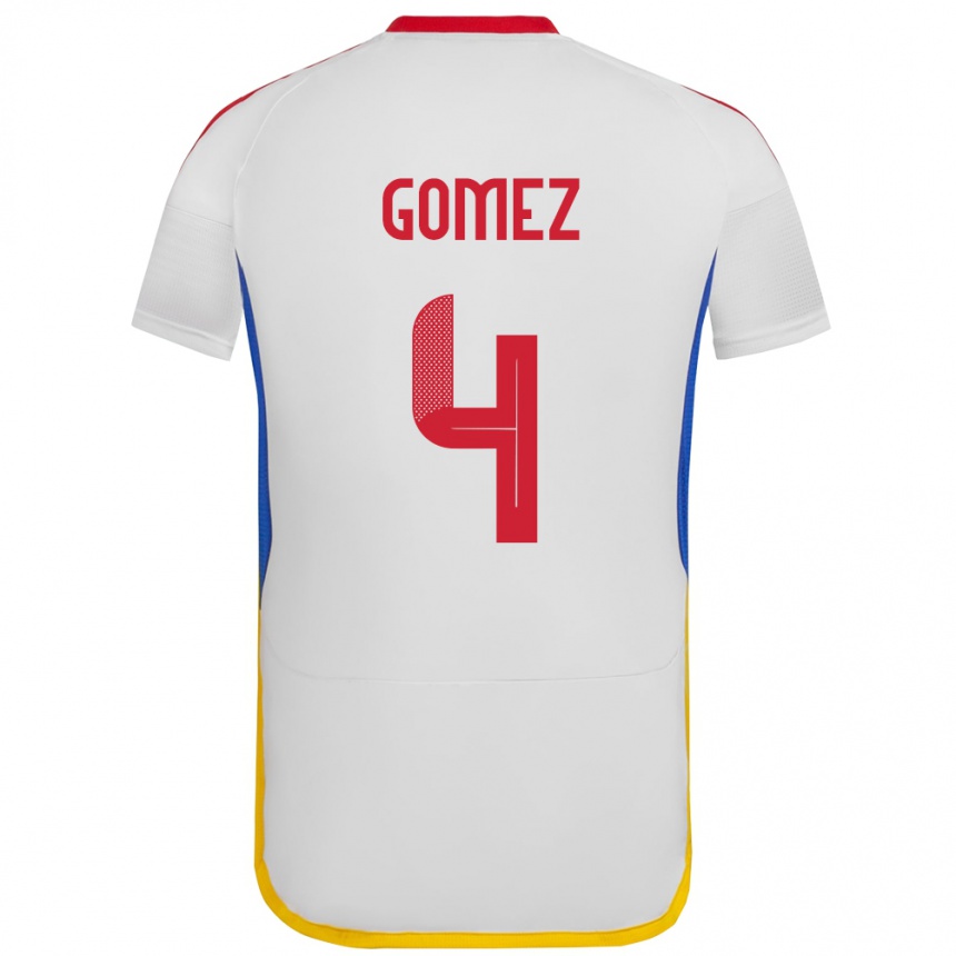 Mujer Fútbol Camiseta Venezuela Santiago Gómez #4 Blanco 2ª Equipación 24-26