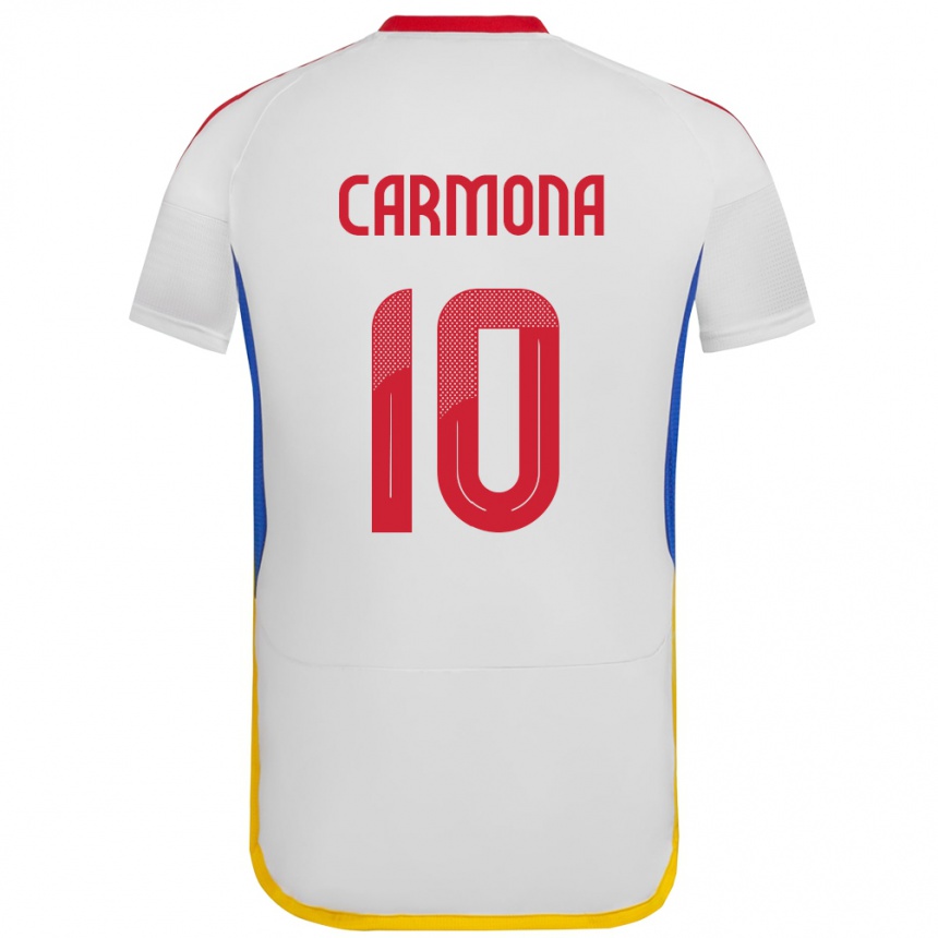 Mujer Fútbol Camiseta Venezuela Wikelman Carmona #10 Blanco 2ª Equipación 24-26