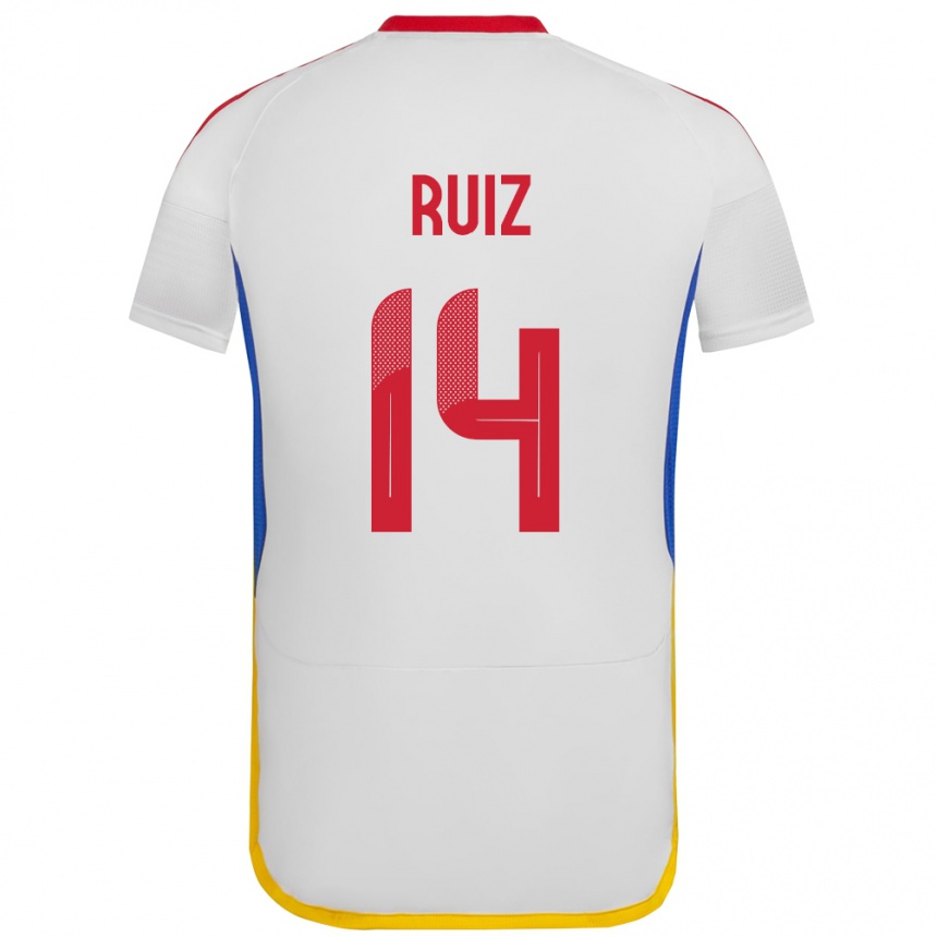 Mujer Fútbol Camiseta Venezuela Maicol Ruiz #14 Blanco 2ª Equipación 24-26