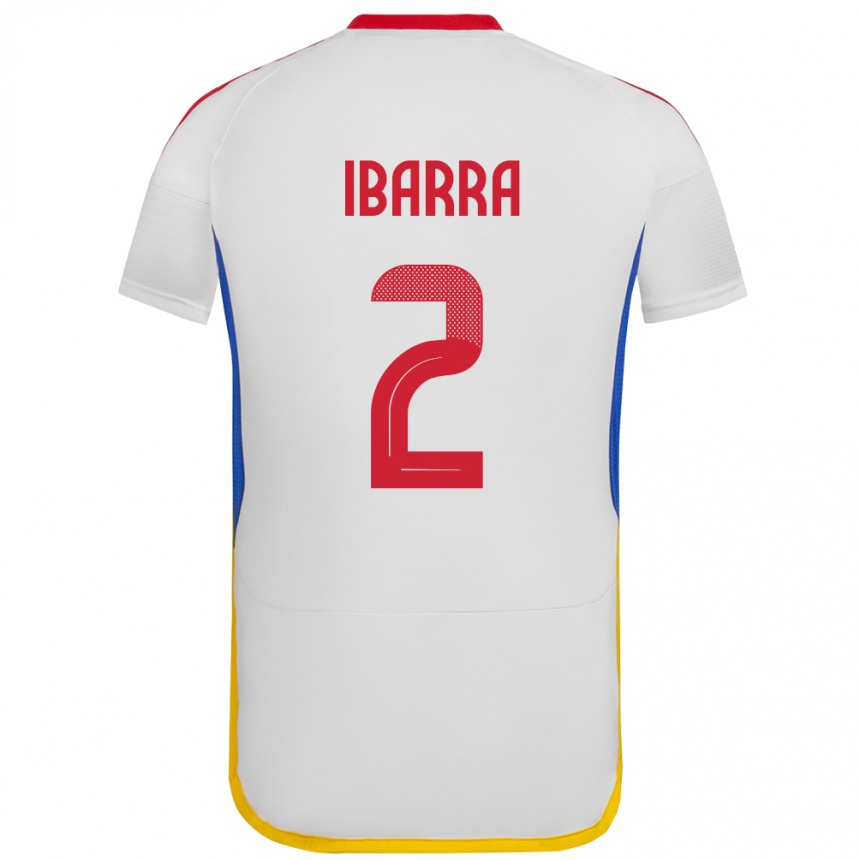 Mujer Fútbol Camiseta Venezuela Pablo Ibarra #2 Blanco 2ª Equipación 24-26