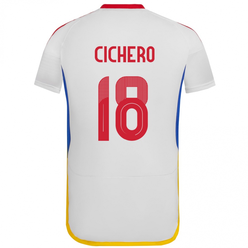 Mujer Fútbol Camiseta Venezuela Alejandro Cichero #18 Blanco 2ª Equipación 24-26
