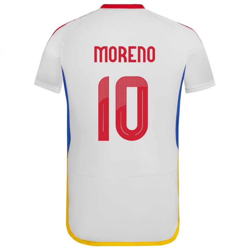 Mujer Fútbol Camiseta Venezuela Yerliane Moreno #10 Blanco 2ª Equipación 24-26