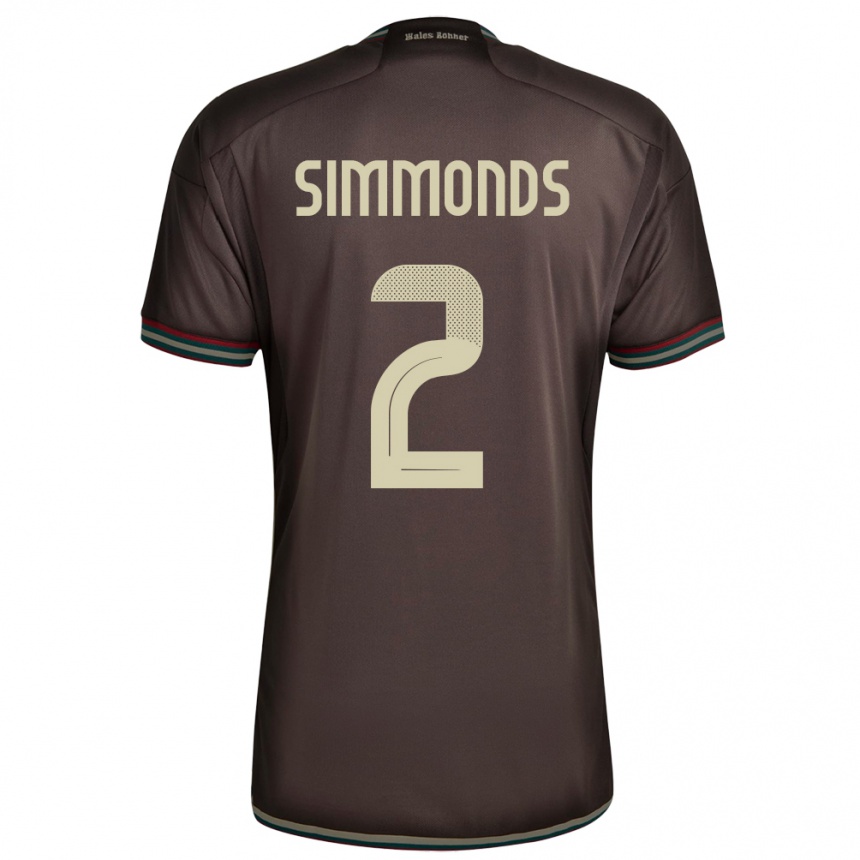 Mujer Fútbol Camiseta Jamaica Nicholas Simmonds #2 Marrón Noche 2ª Equipación 24-26