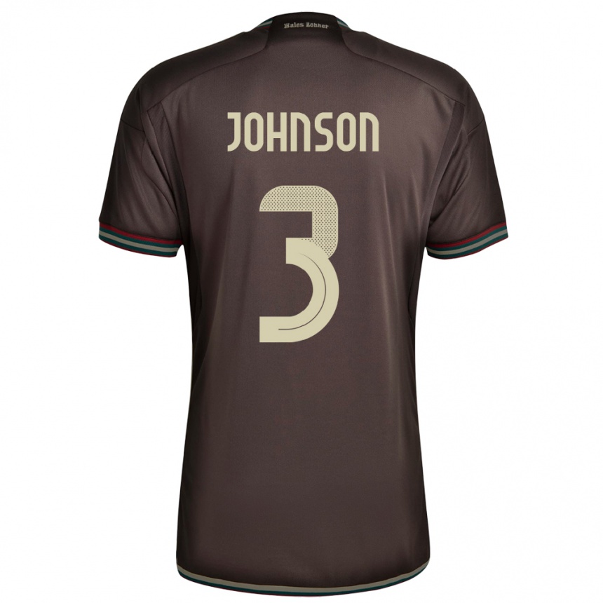 Mujer Fútbol Camiseta Jamaica Melissa Johnson #3 Marrón Noche 2ª Equipación 24-26