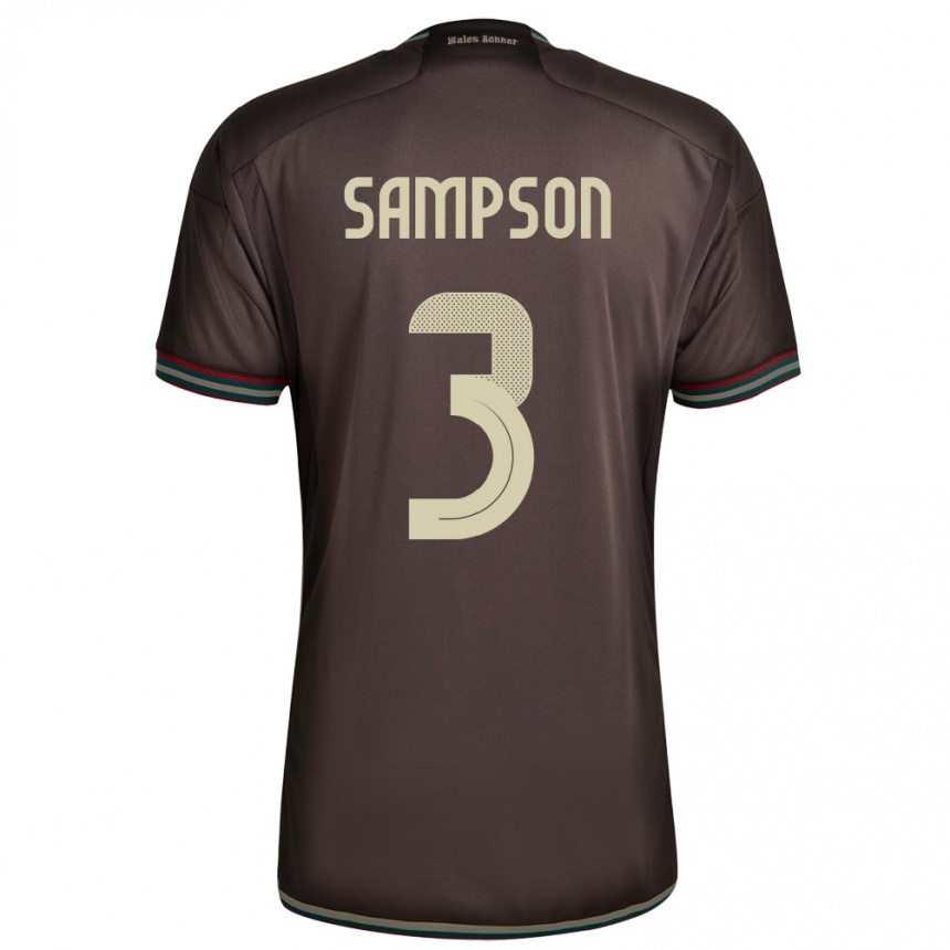 Mujer Fútbol Camiseta Jamaica Vyan Sampson #3 Marrón Noche 2ª Equipación 24-26
