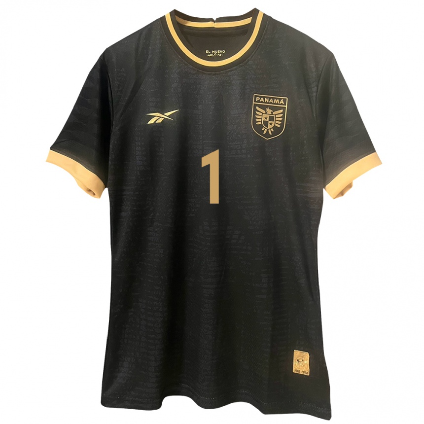 Mujer Fútbol Camiseta Panamá Manuel Romero #1 Negro 2ª Equipación 24-26