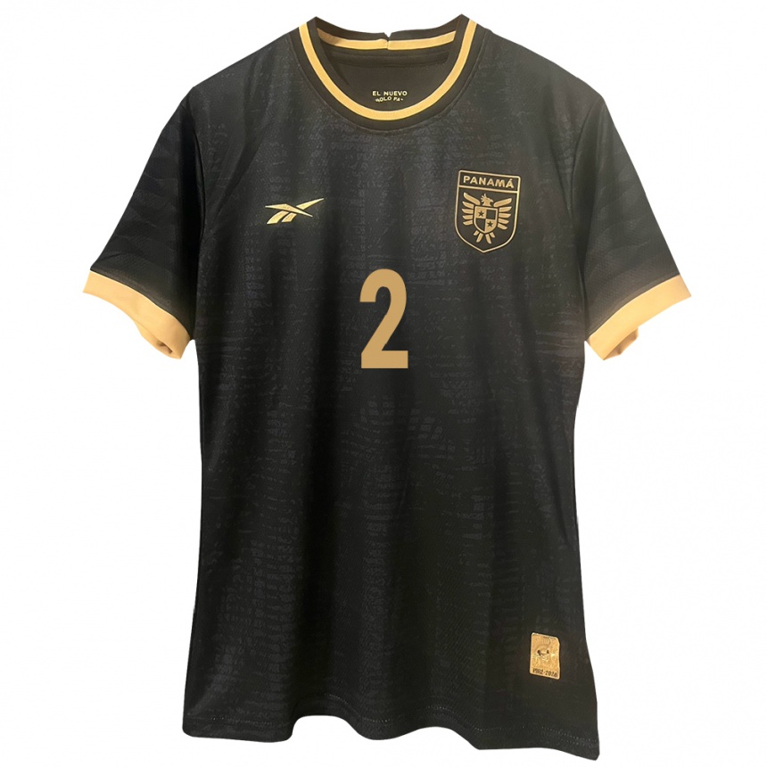 Mujer Fútbol Camiseta Panamá Hilary Jaén #2 Negro 2ª Equipación 24-26