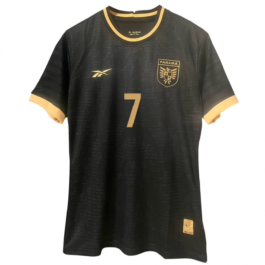 Mujer Fútbol Camiseta Panamá Kevin Walder #7 Negro 2ª Equipación 24-26
