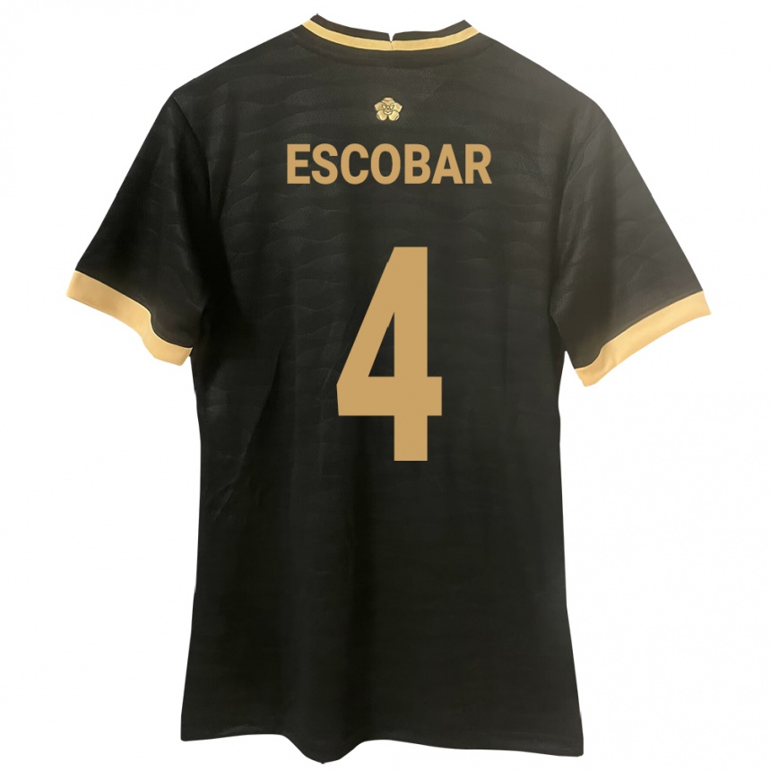 Mujer Fútbol Camiseta Panamá Fidel Escobar #4 Negro 2ª Equipación 24-26
