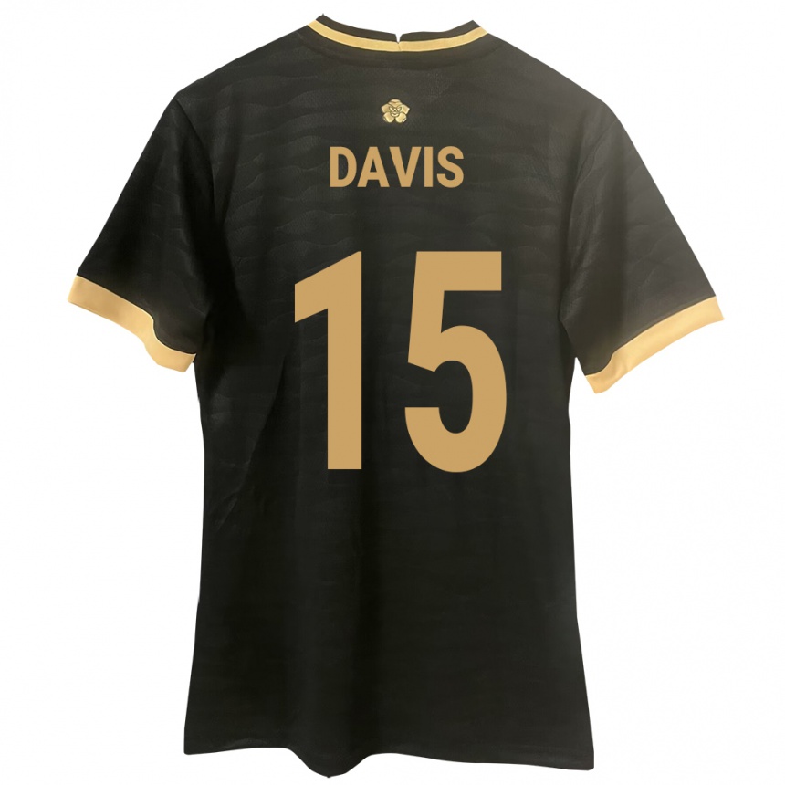 Mujer Fútbol Camiseta Panamá Éric Davis #15 Negro 2ª Equipación 24-26