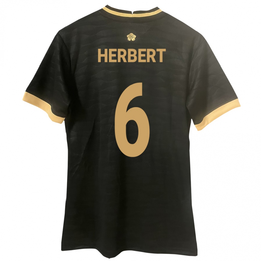 Mujer Fútbol Camiseta Panamá Giovany Herbert #6 Negro 2ª Equipación 24-26