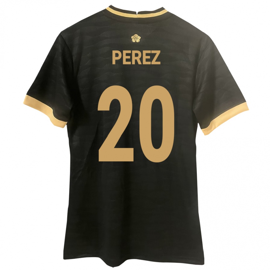Mujer Fútbol Camiseta Panamá Blas Pérez #20 Negro 2ª Equipación 24-26
