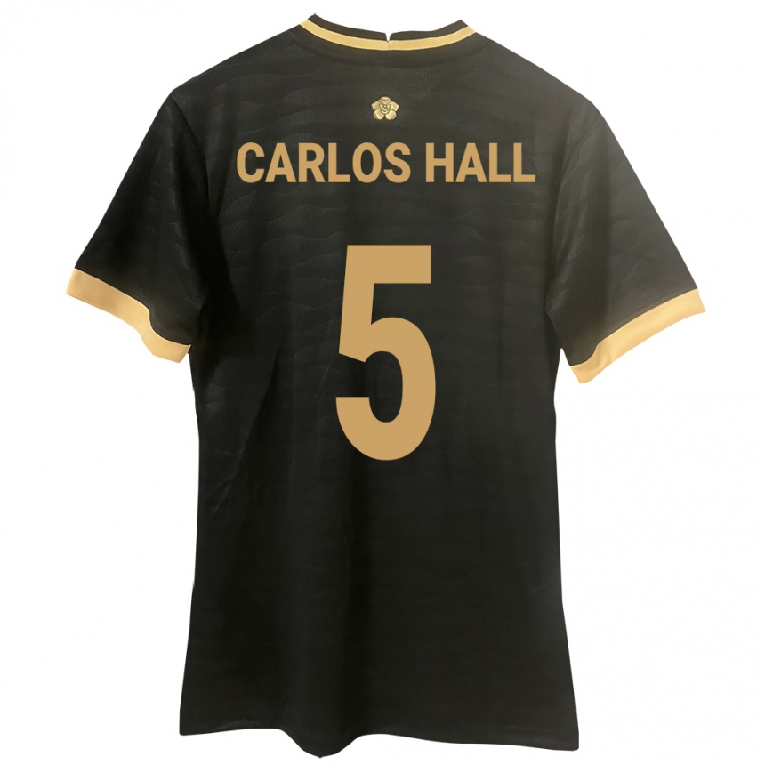 Mujer Fútbol Camiseta Panamá Juan Carlos Hall #5 Negro 2ª Equipación 24-26